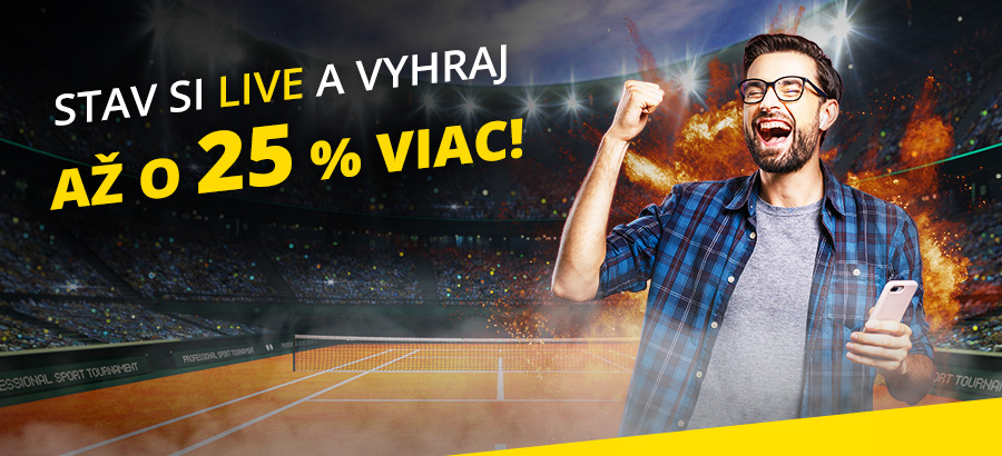 Stav si LIVE počas Roland Garros a vyhraj až o 25 % viac!