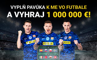 Vyplň futbalového pavúka a&nbsp;vyhraj 1&nbsp;000&nbsp;000&nbsp;eur!