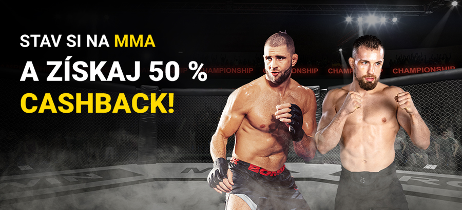 Stav si na UFC Fight Night a získaj 50 % cashback!