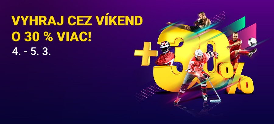 Uži si víkend plný športu a vyhraj o 30 % viac!