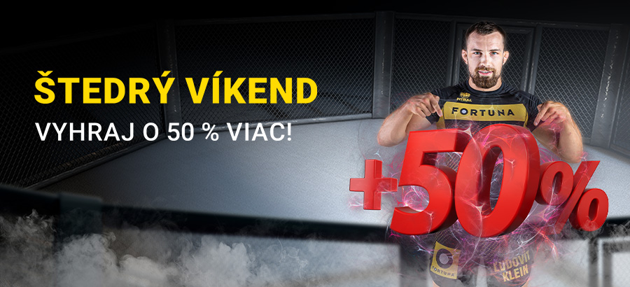 Vyhraj počas Štedrého víkendu s Fortunou až o 50 % viac!